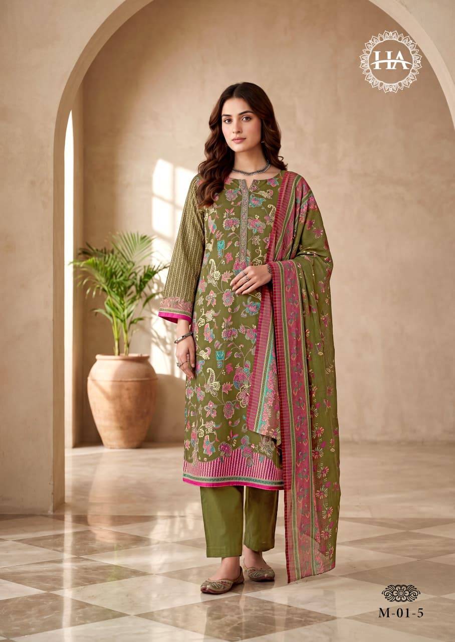Orbit By Harshit Fashion Hub M-01 To M-06 Series Beautiful Festive Suits Stylish Fancy Colorful Casual Wear & Ethnic Wear Pure Zam Dresses At Wholesale Price